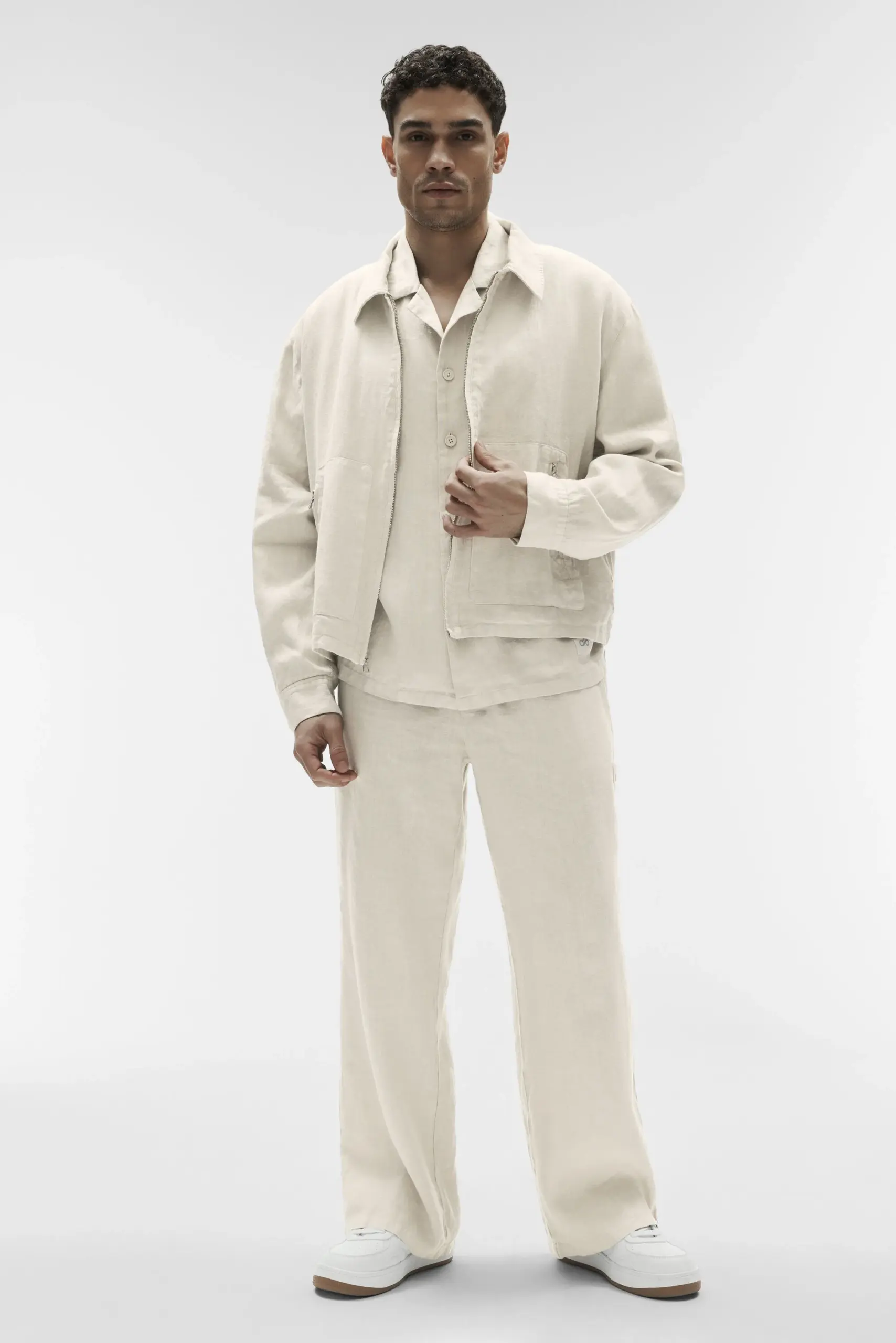 Linen Days Full Zip Jacket - Bone - Image 4