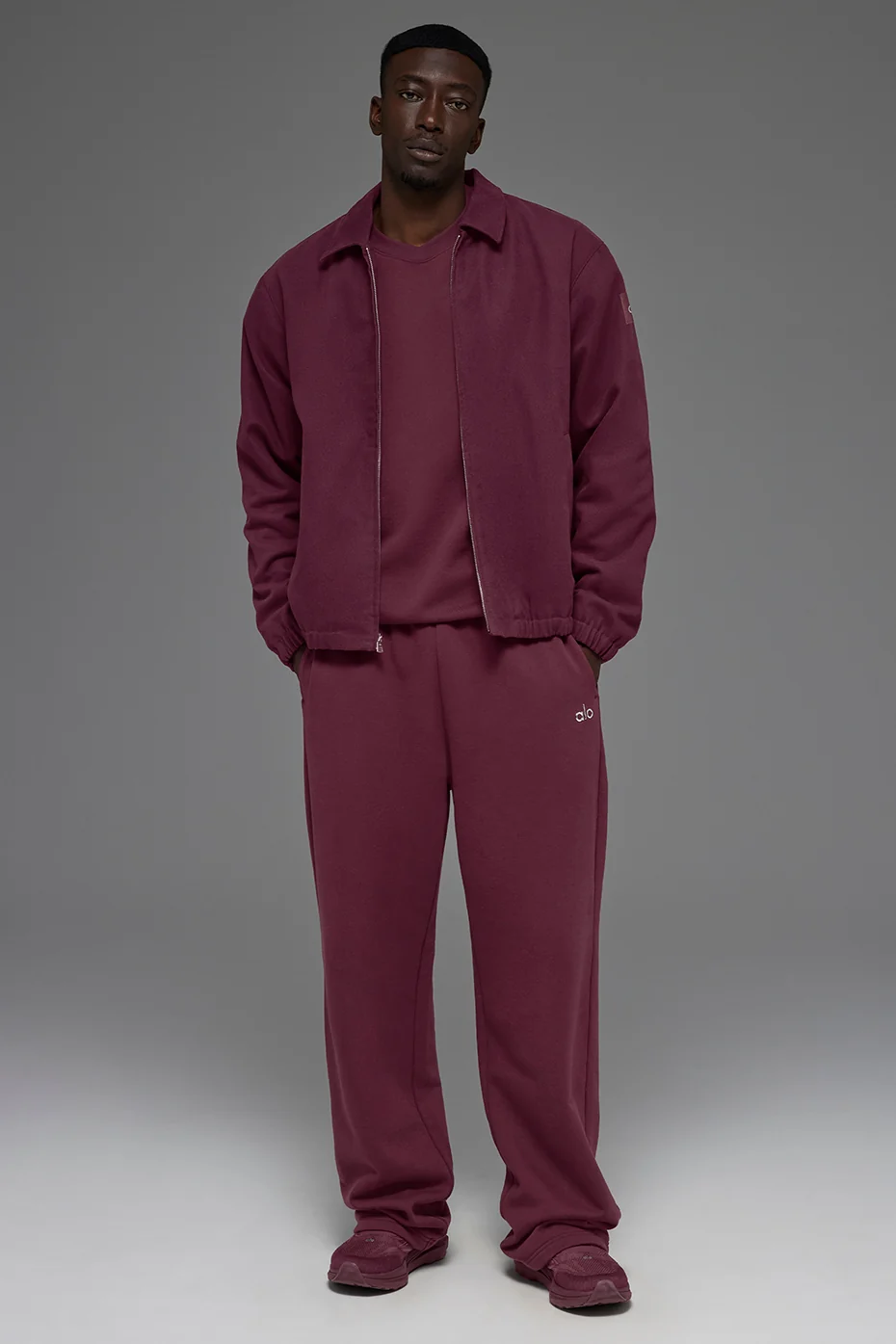 Cotton Canvas Coaches Jacket - Burgundy - Image 7