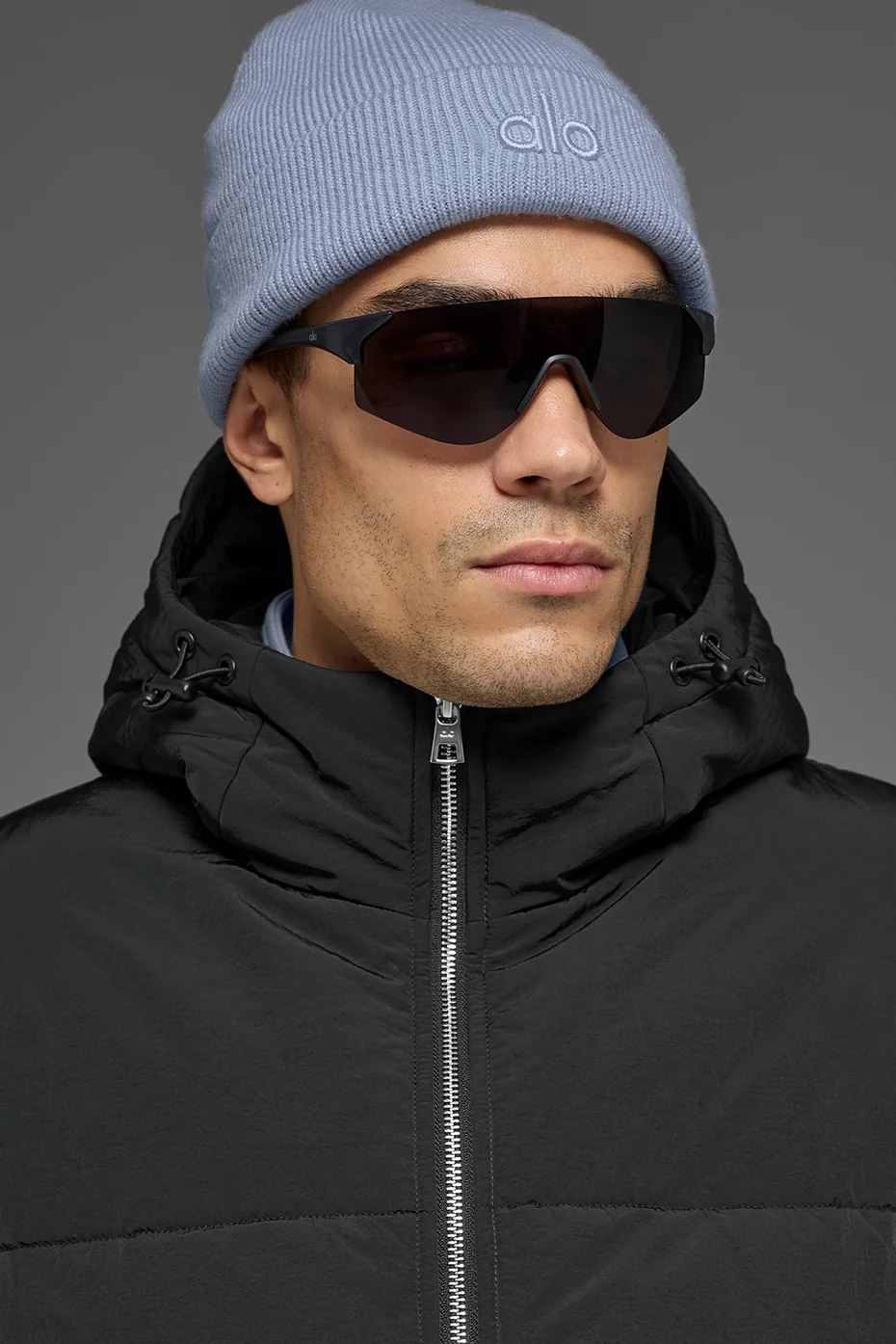 Crinkle Nylon Hooded Stage Puffer - Black - Image 4