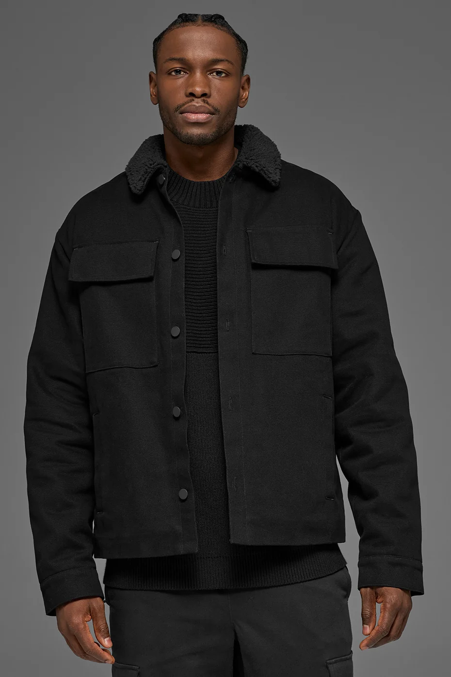 Canvas Utility Shacket - Black - Image 3