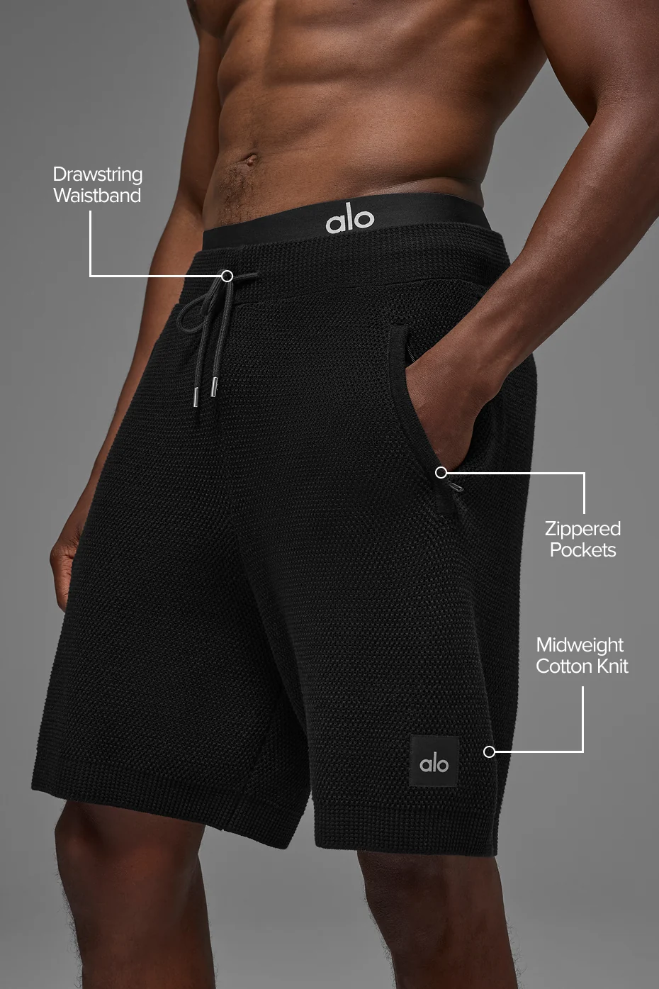 7 Sports Club Sweater Knit Short - Black - Image 2