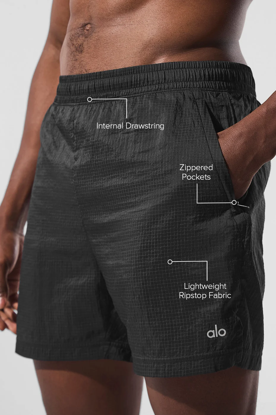 5 Game Time Ripstop 2-In-1 Short - Black/Black - Image 2