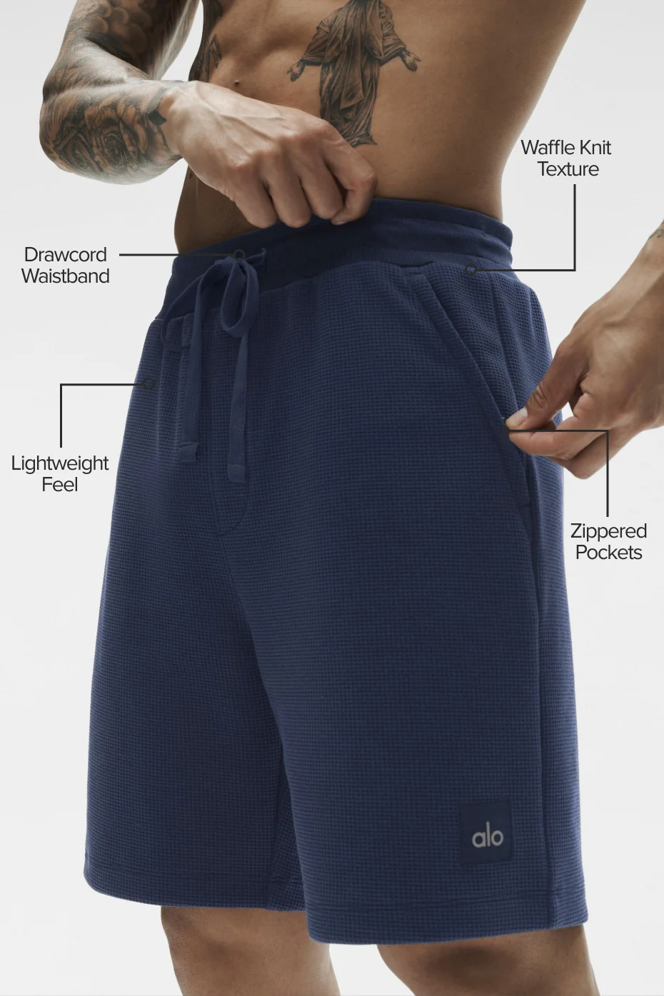 7 Waffle Lounge Short - Navy - Image 2