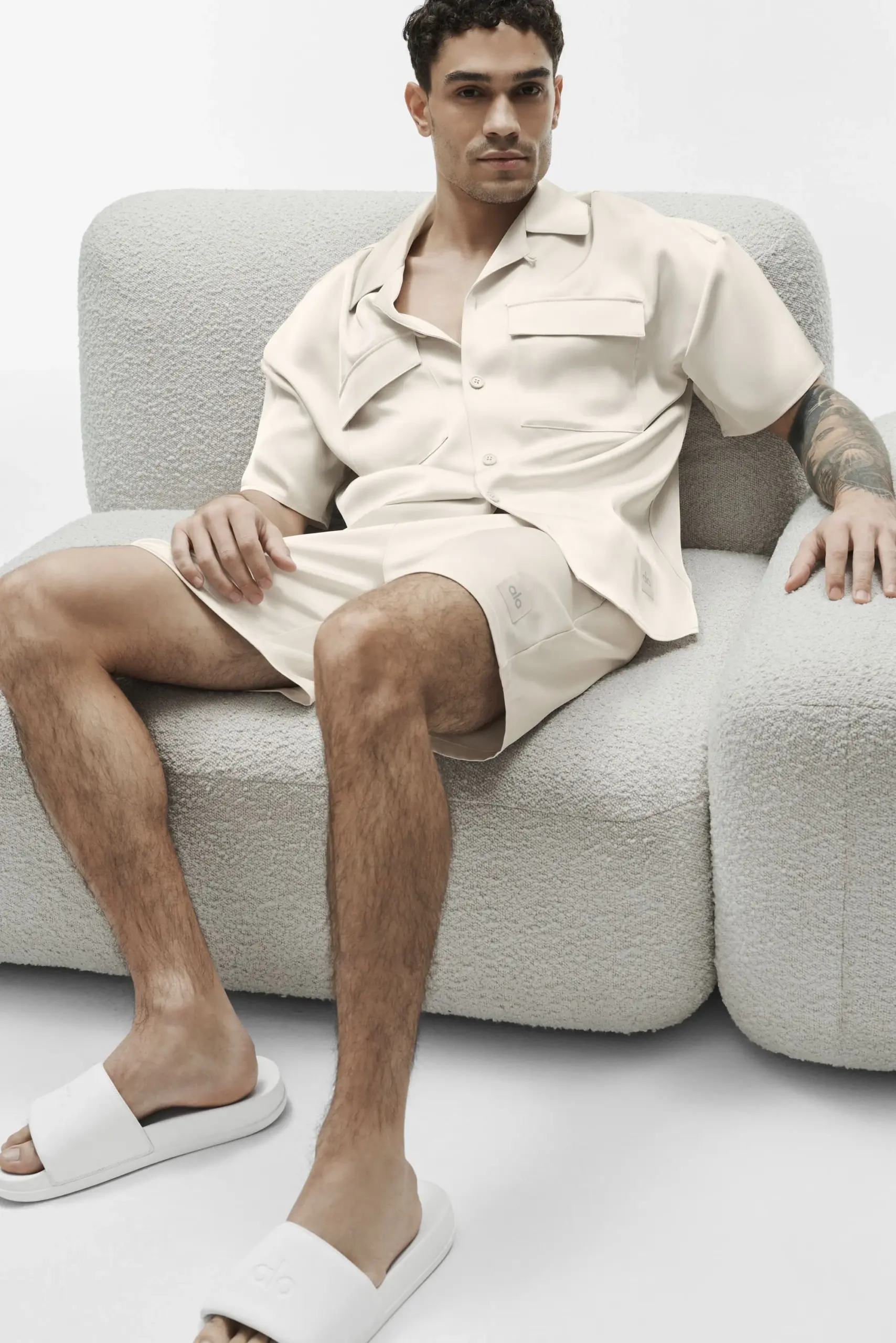 7 Satin Horizon Short - Bone - Image 5