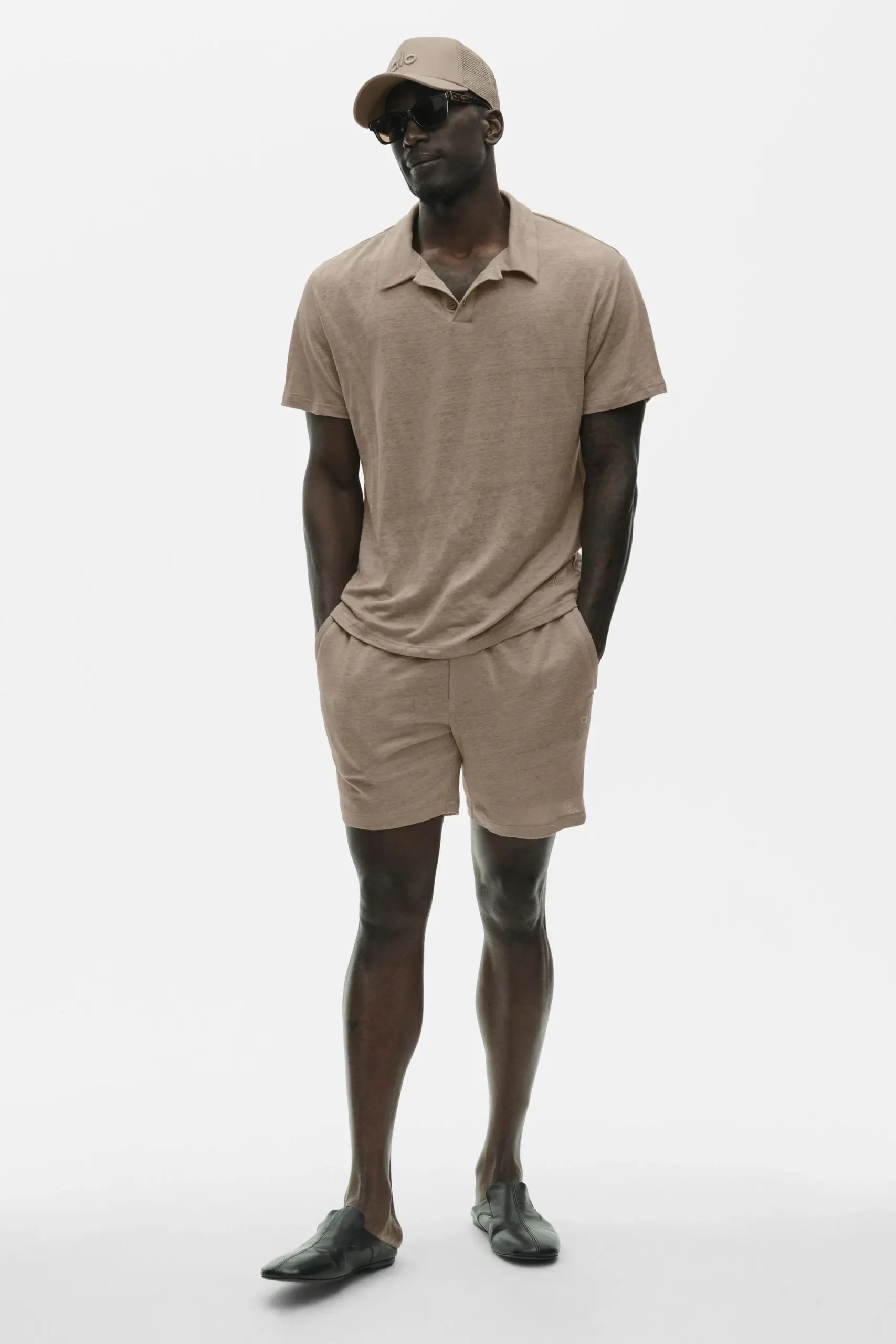 7 Linen Jersey Coastal Short - Gravel - Image 4