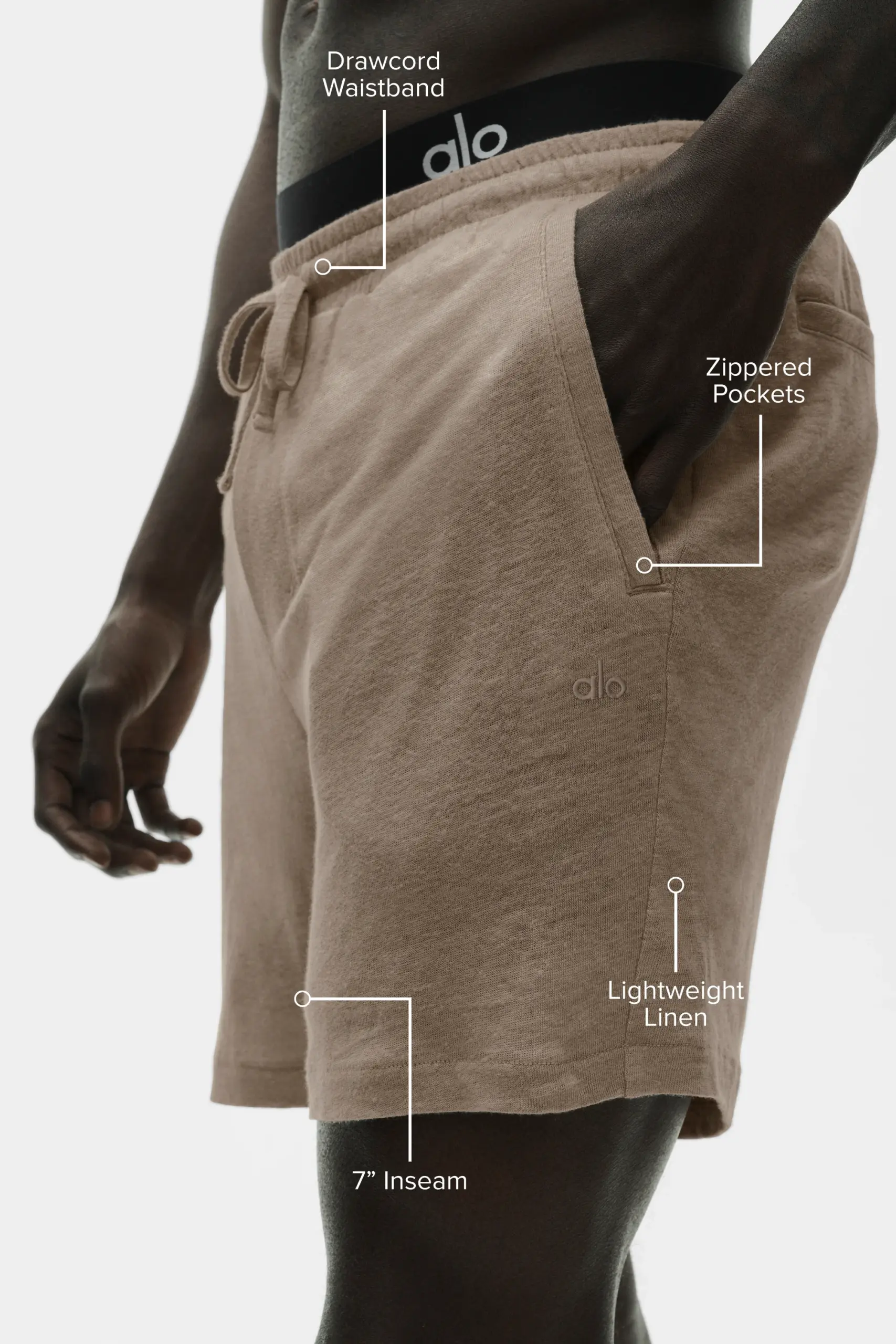 7 Linen Jersey Coastal Short - Gravel - Image 2