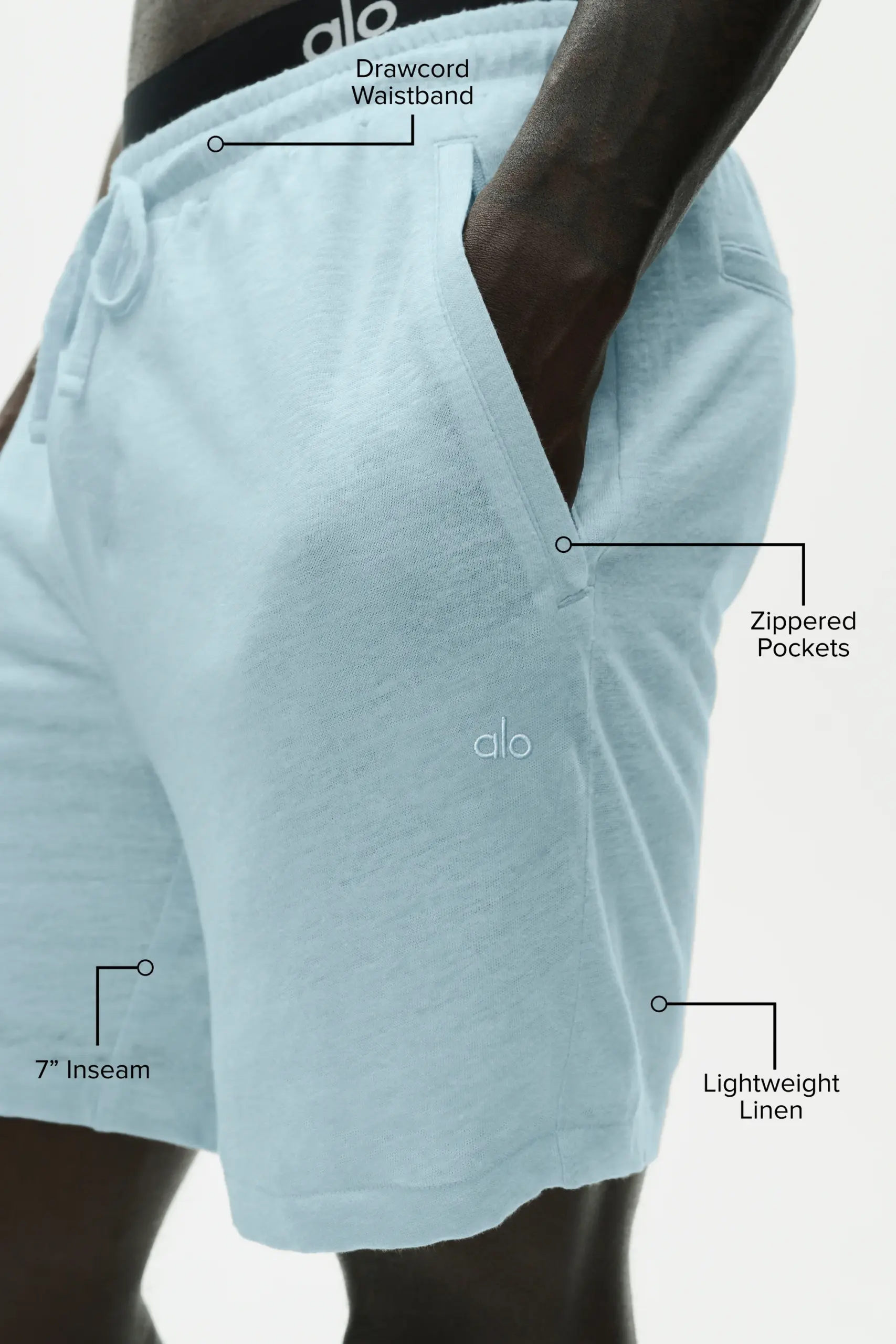 7 Linen Jersey Coastal Short - Seaside Blue - Image 2