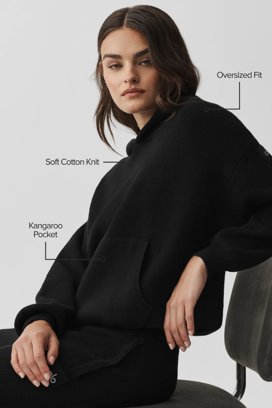 Scholar Hooded Sweater - Black - Image 2