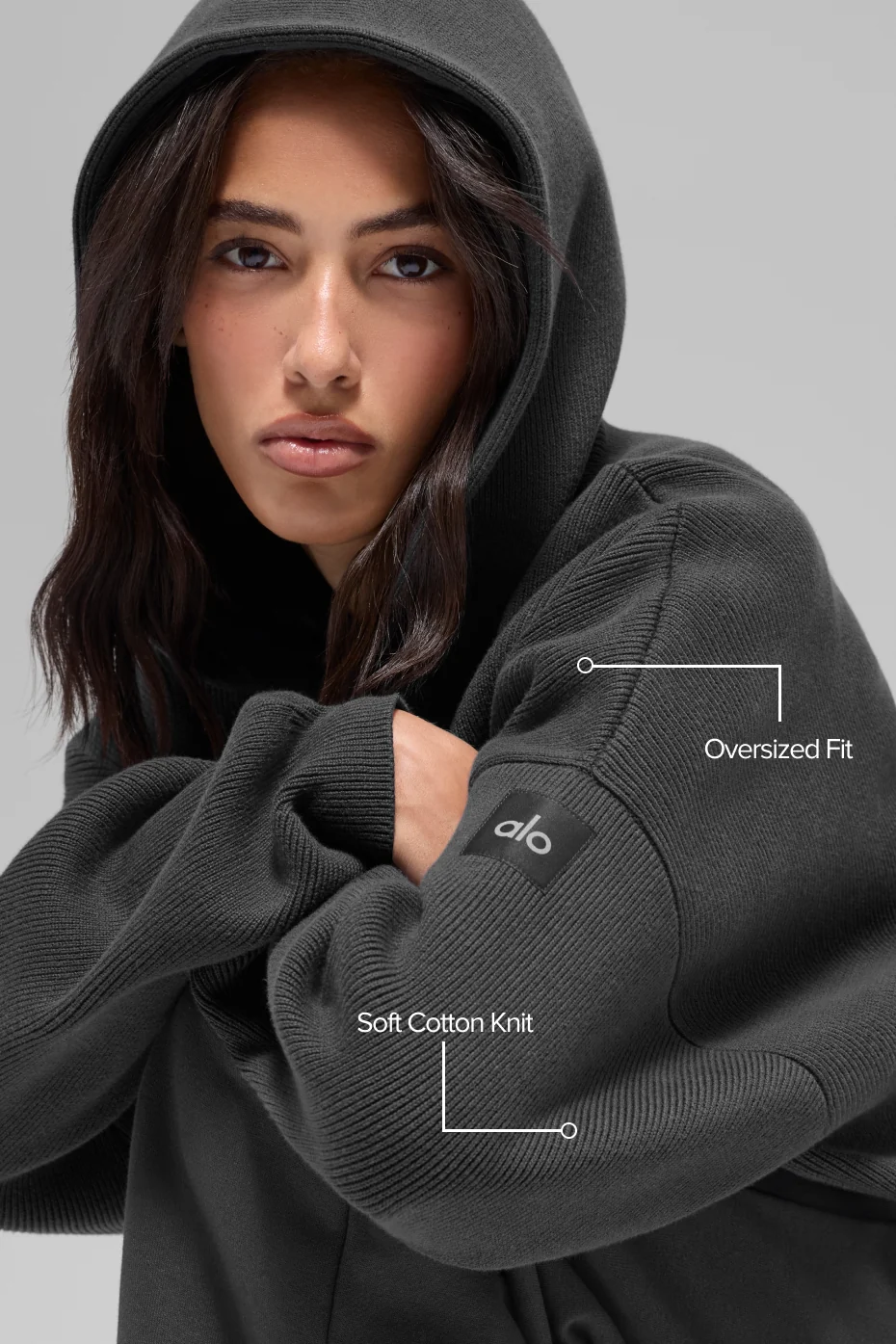 Scholar Hooded Sweater - Anthracite - Image 2