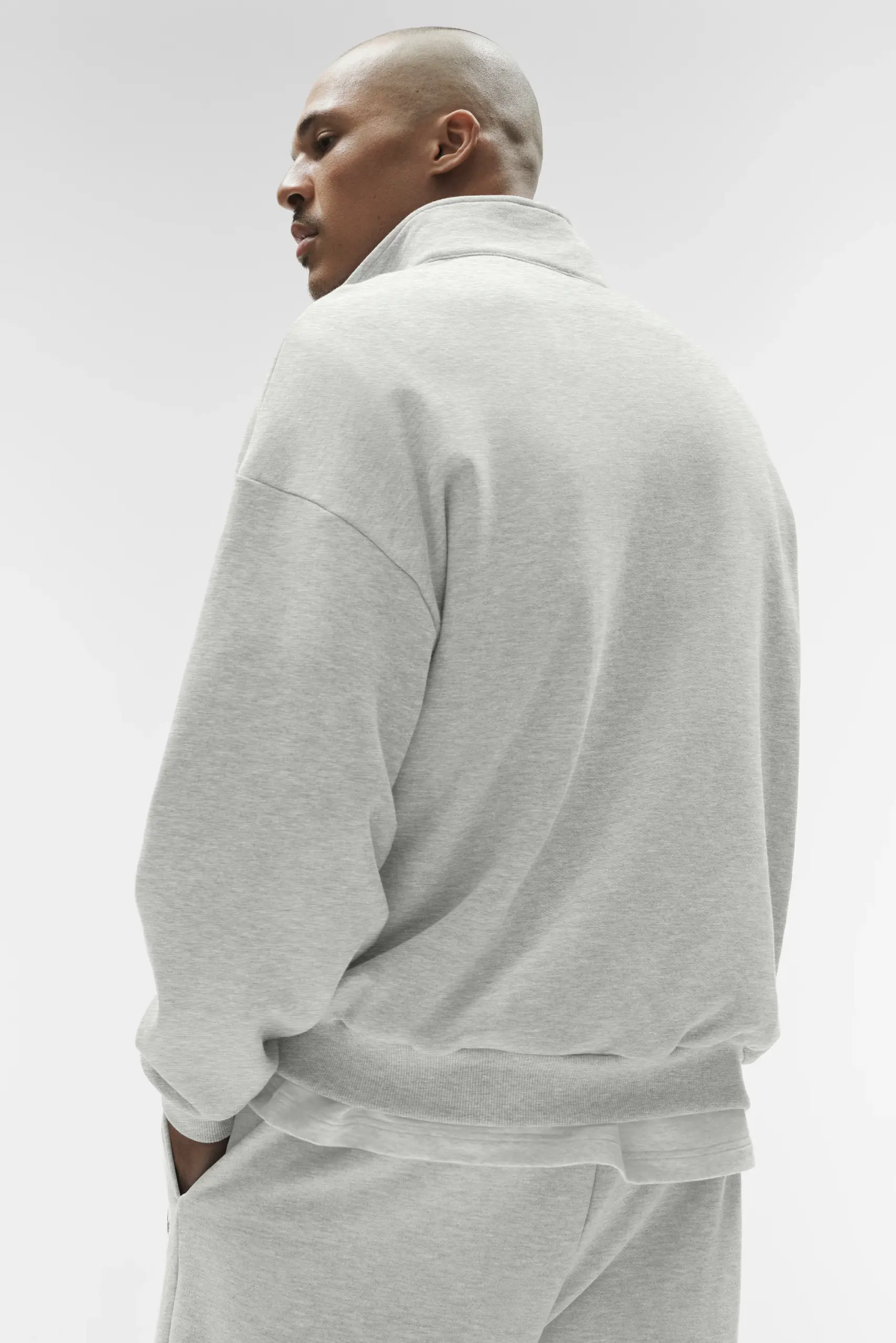 Accolade 1/4 Zip Pullover - White Heather - Image 2