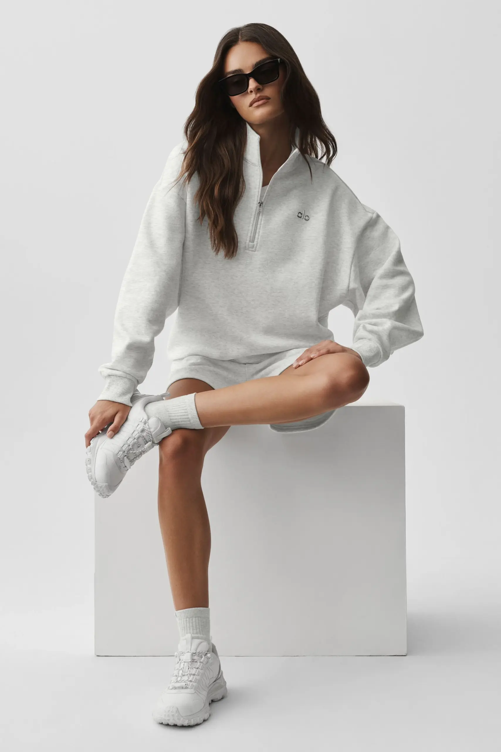 Accolade 1/4 Zip Pullover - White Heather - Image 6
