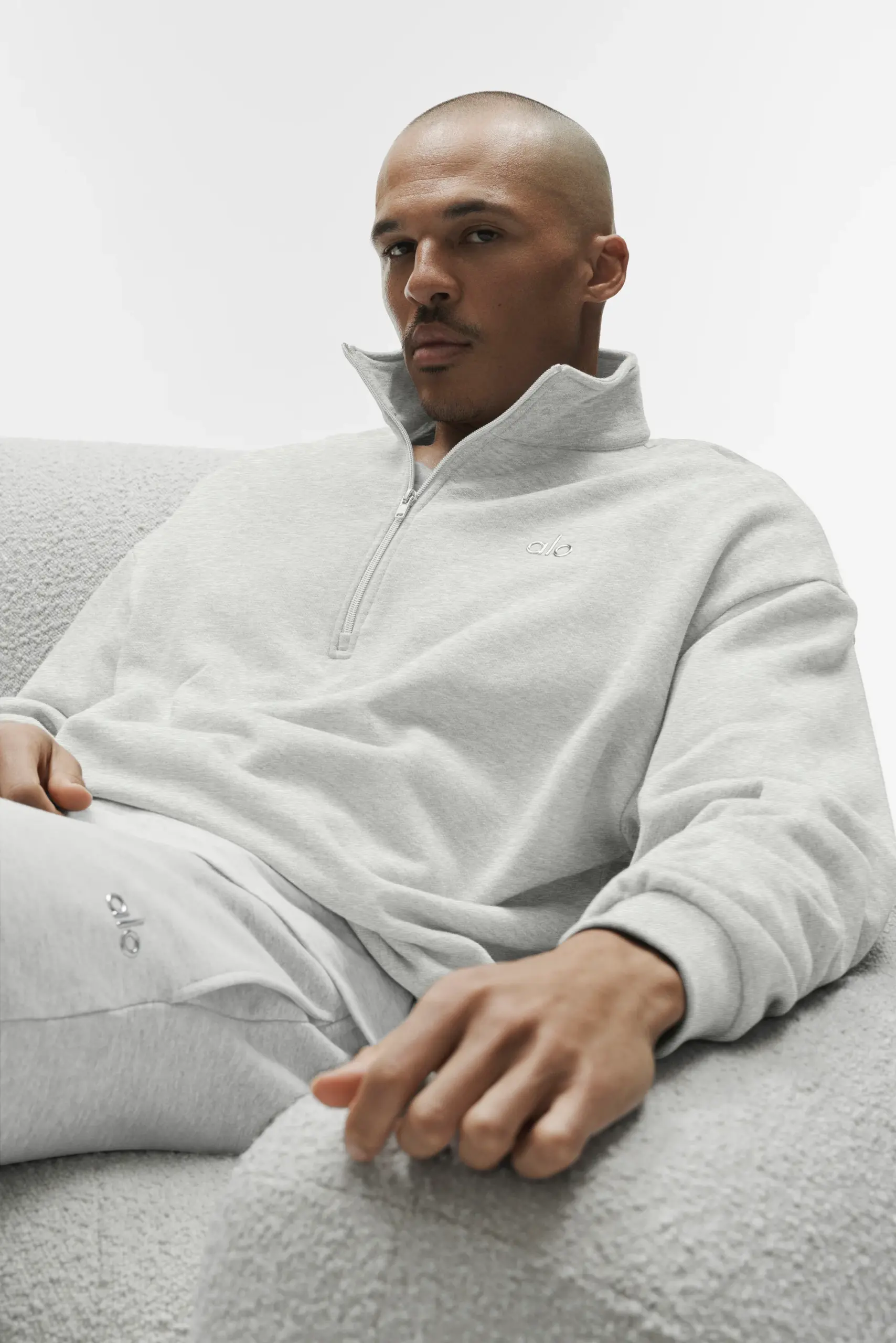 Accolade 1/4 Zip Pullover - White Heather - Image 3
