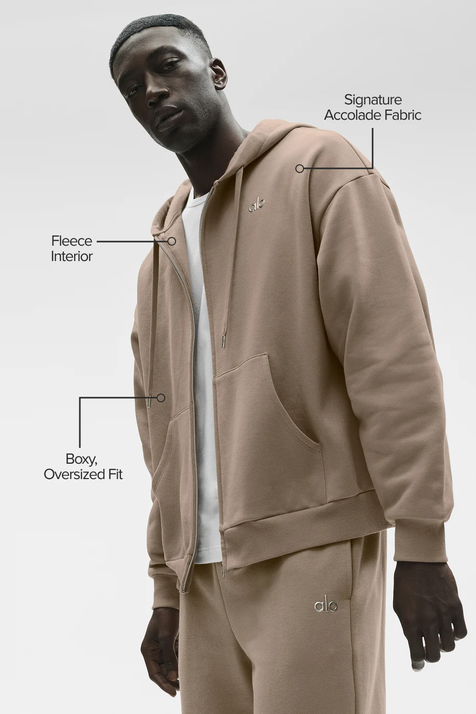 Accolade Full Zip Hoodie - Gravel - Image 2