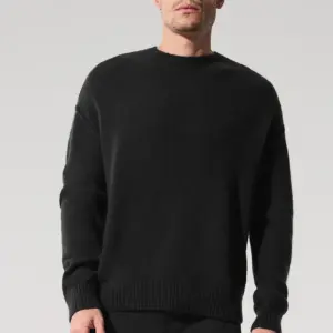 Unisex Wool Cashmere New Class Crewneck Sweater - Black