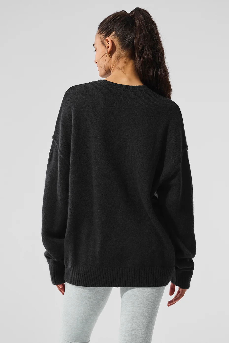 Unisex Wool Cashmere New Class Crewneck Sweater - Black - Image 3