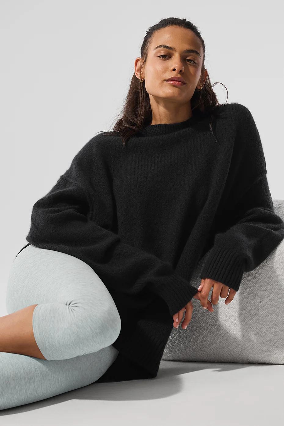 Unisex Wool Cashmere New Class Crewneck Sweater - Black - Image 5