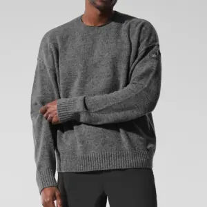 Unisex Wool Cashmere New Class Crewneck Sweater - Platinum Grey