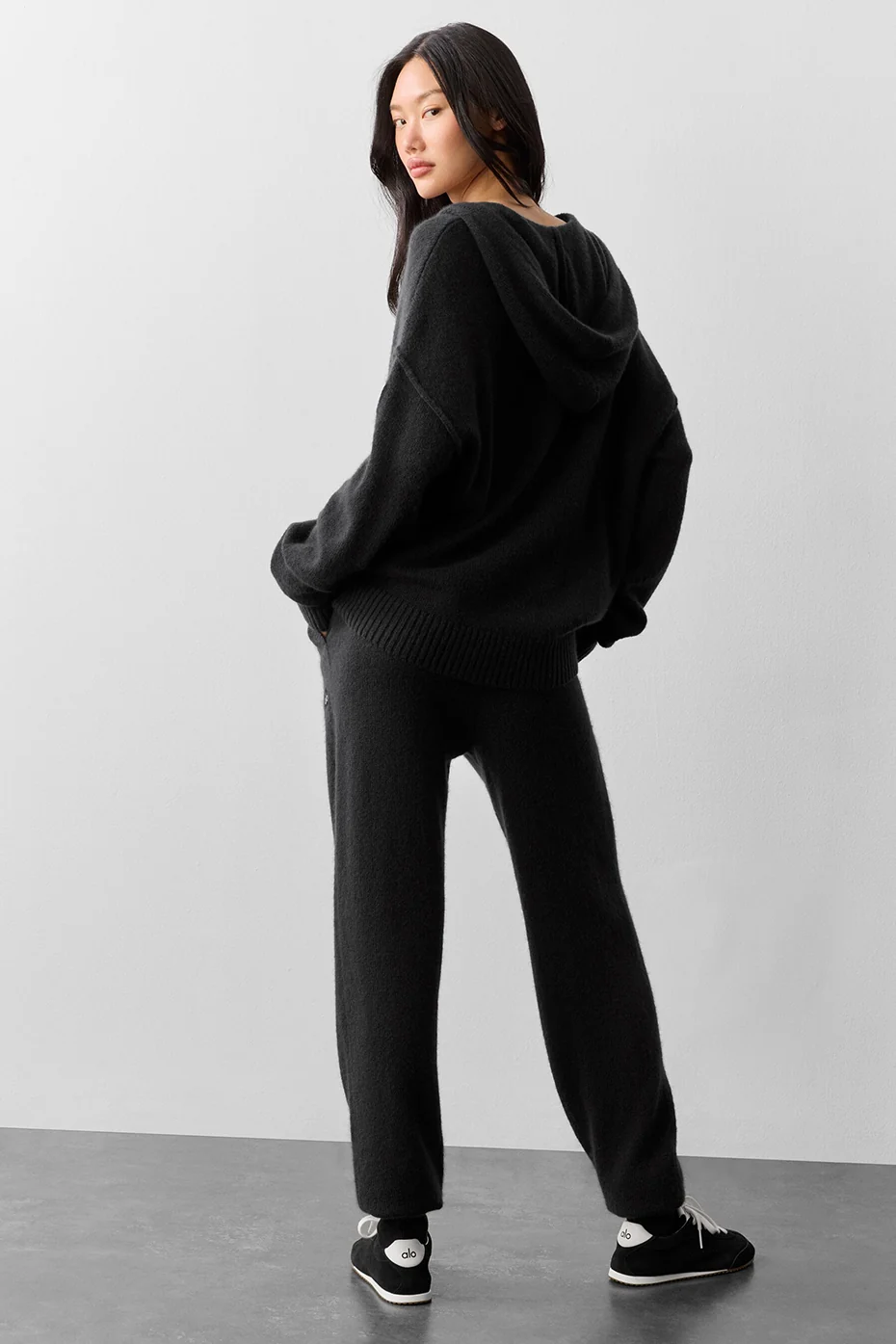 Wool Cashmere New Class Full Zip Hoodie - Black - Image 4