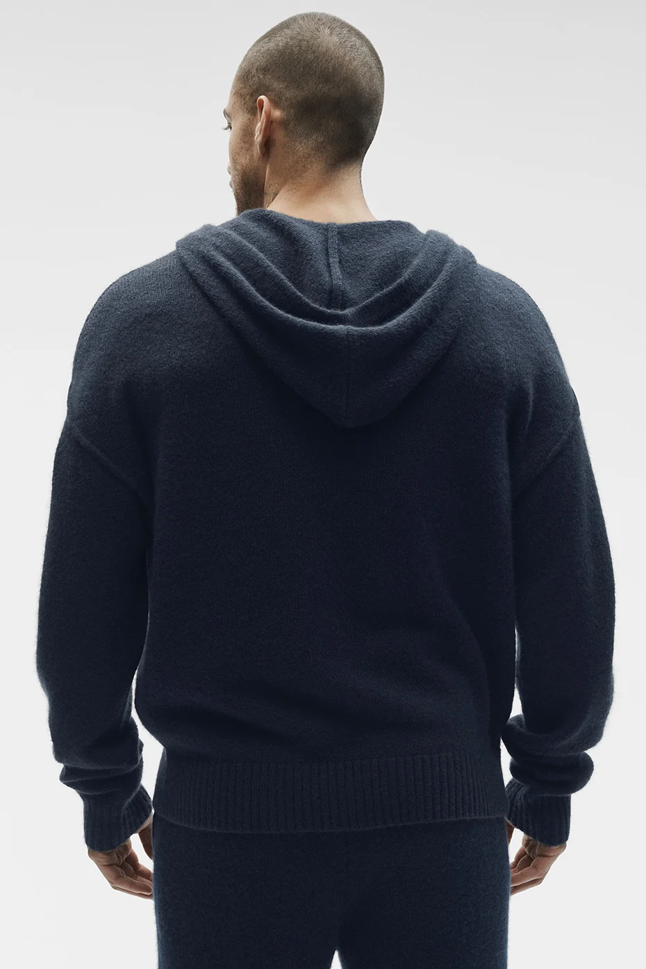 Wool Cashmere New Class Full Zip Hoodie - Navy - Image 3