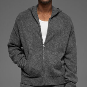 Wool Cashmere New Class Full Zip Hoodie - Platinum Grey
