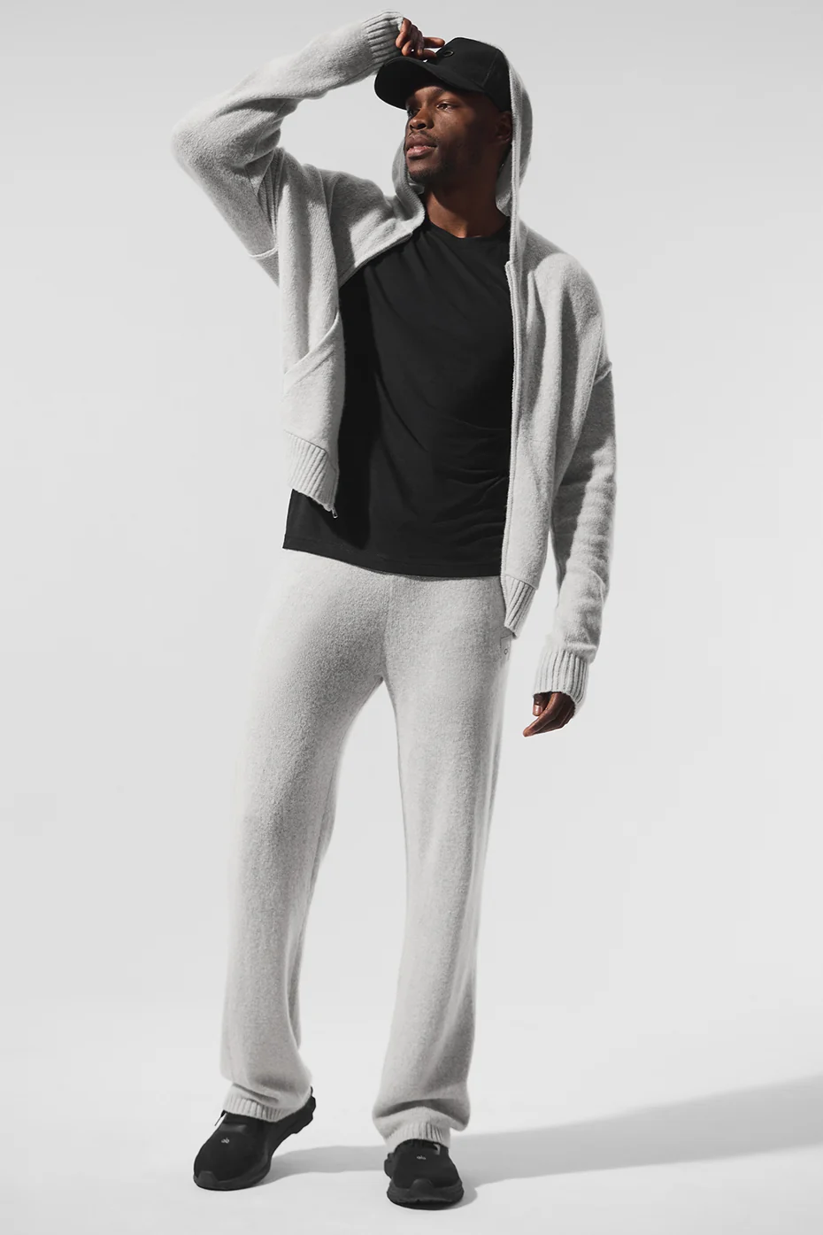 Wool Cashmere New Class Full Zip Hoodie - Pearl Grey Heather - Image 5