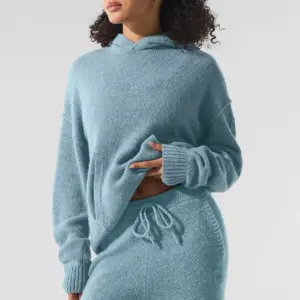 Wool Cashmere New Class Hoodie - Celestial Blue Granite Heather
