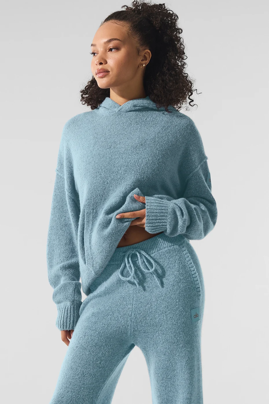 Wool Cashmere New Class Hoodie - Celestial Blue Granite Heather