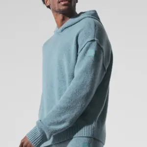 Wool Cashmere New Class Hoodie - Celestial Blue Granite Heather