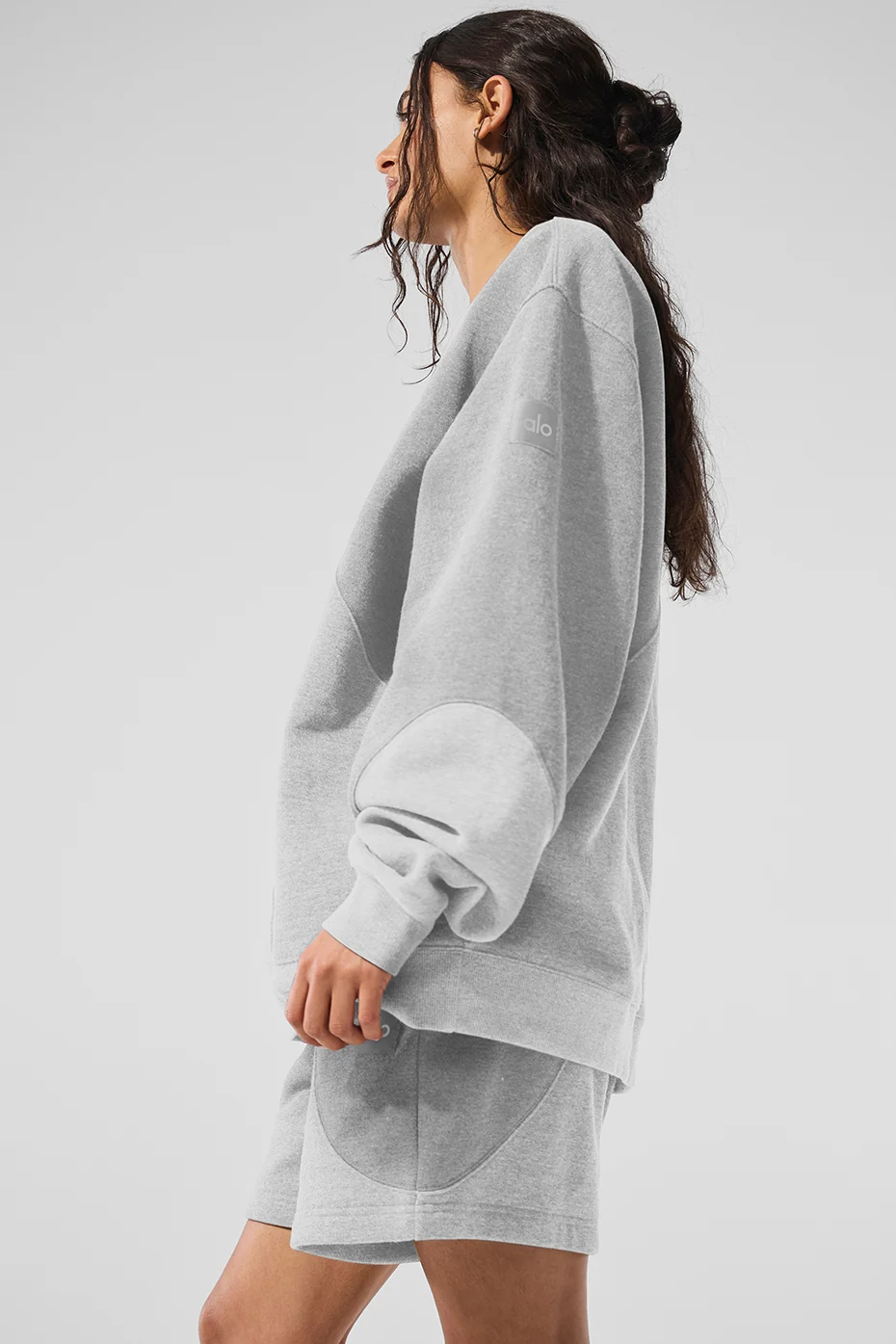 Make Waves Crew Neck Pullover - Athletic Heather Grey Tonal - Image 3