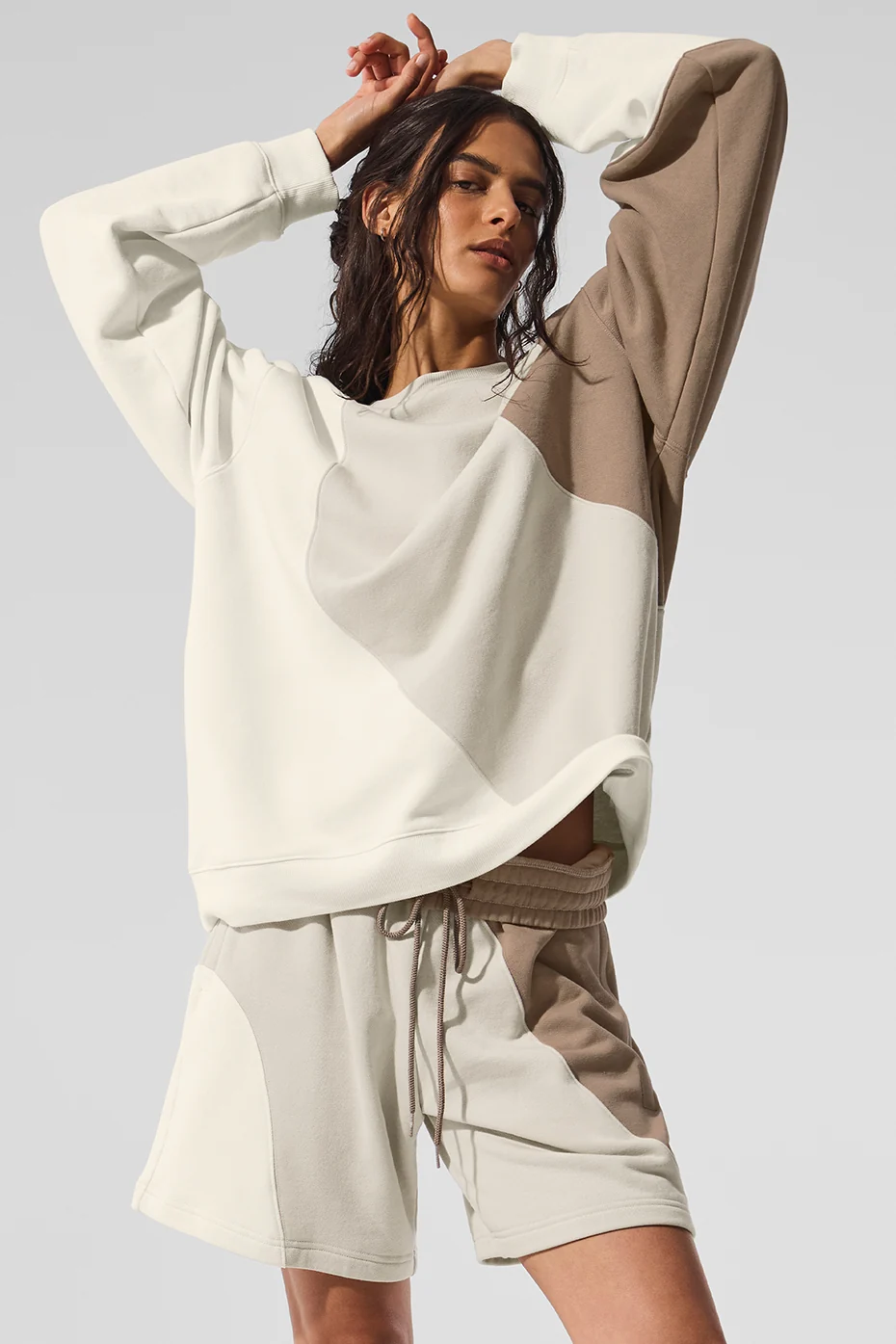 Make Waves Crew Neck Pullover - Ivory/Bone/Gravel