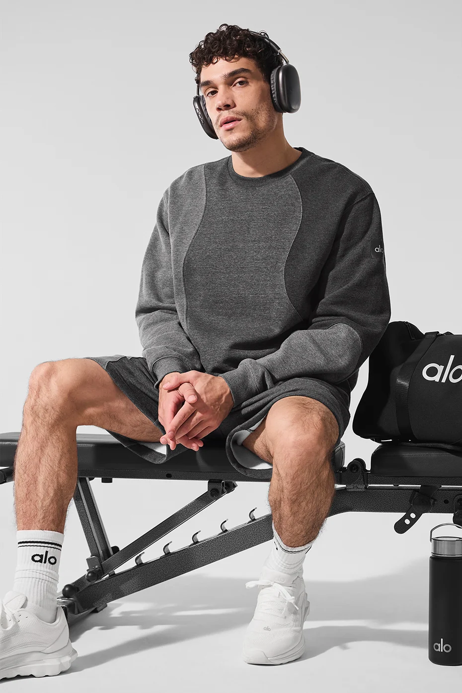 Make Waves Crew Neck Pullover - Dark Heather Grey Tonal - Image 4