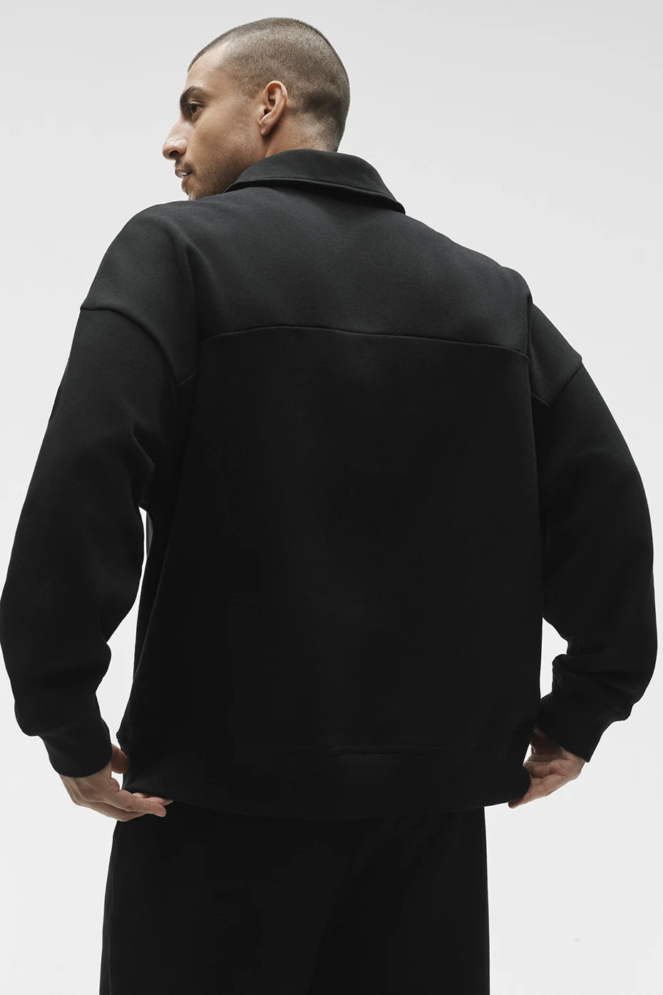 Take It Easy Long Sleeve Henley Pullover - Black - Image 3