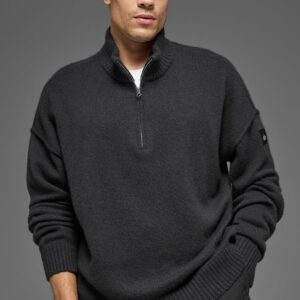 Wool Cashmere New Class 1/4 Zip Pullover - Black