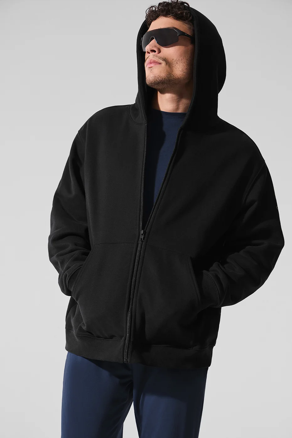 Renown Heavy Weight Full Zip Hoodie - Black - Image 2