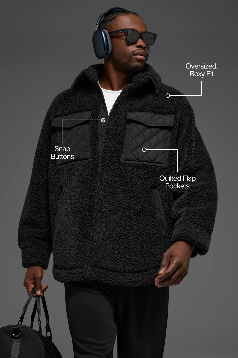 Sherpa Edge Shacket - Black - Image 2