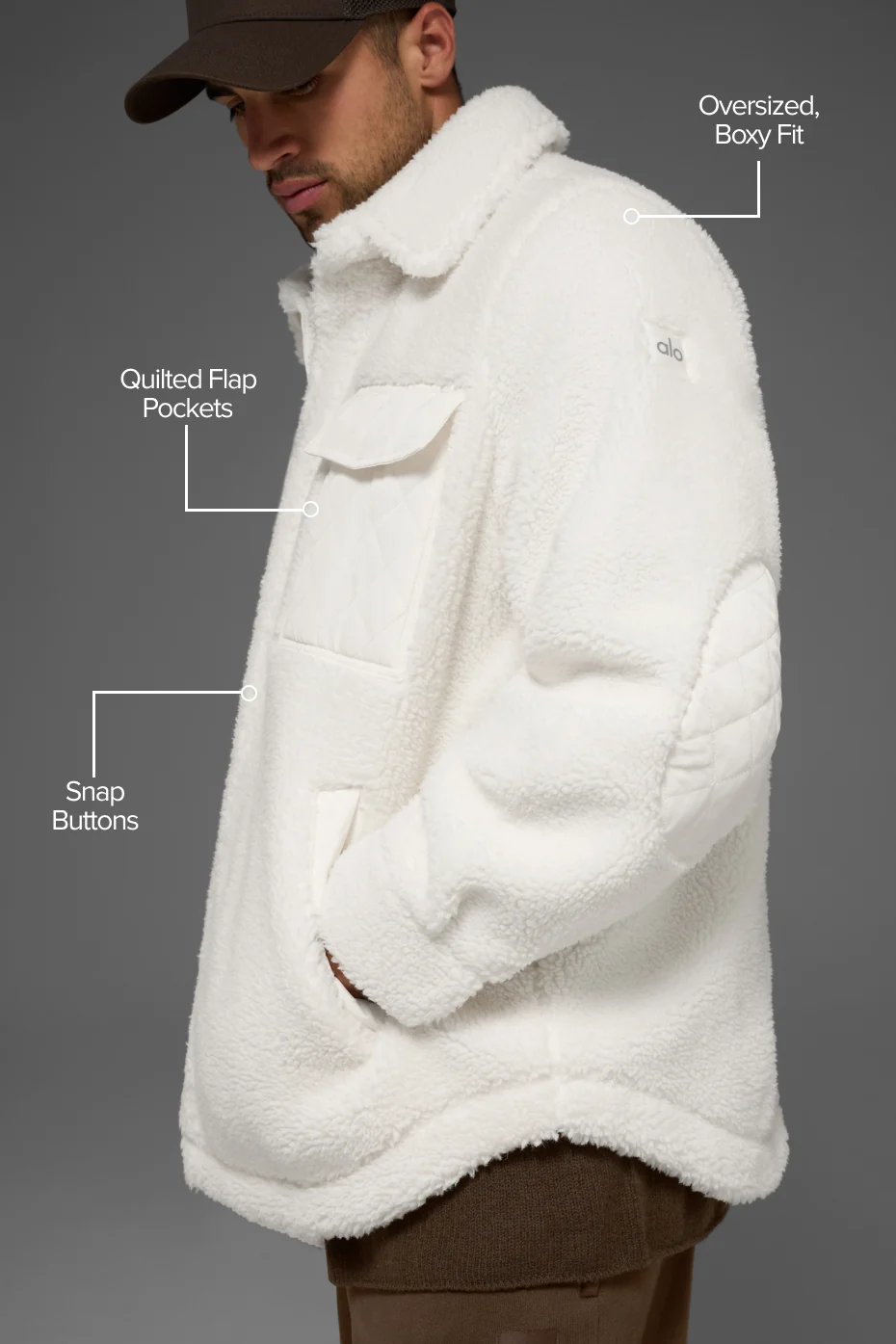 Sherpa Edge Shacket - Ivory - Image 2