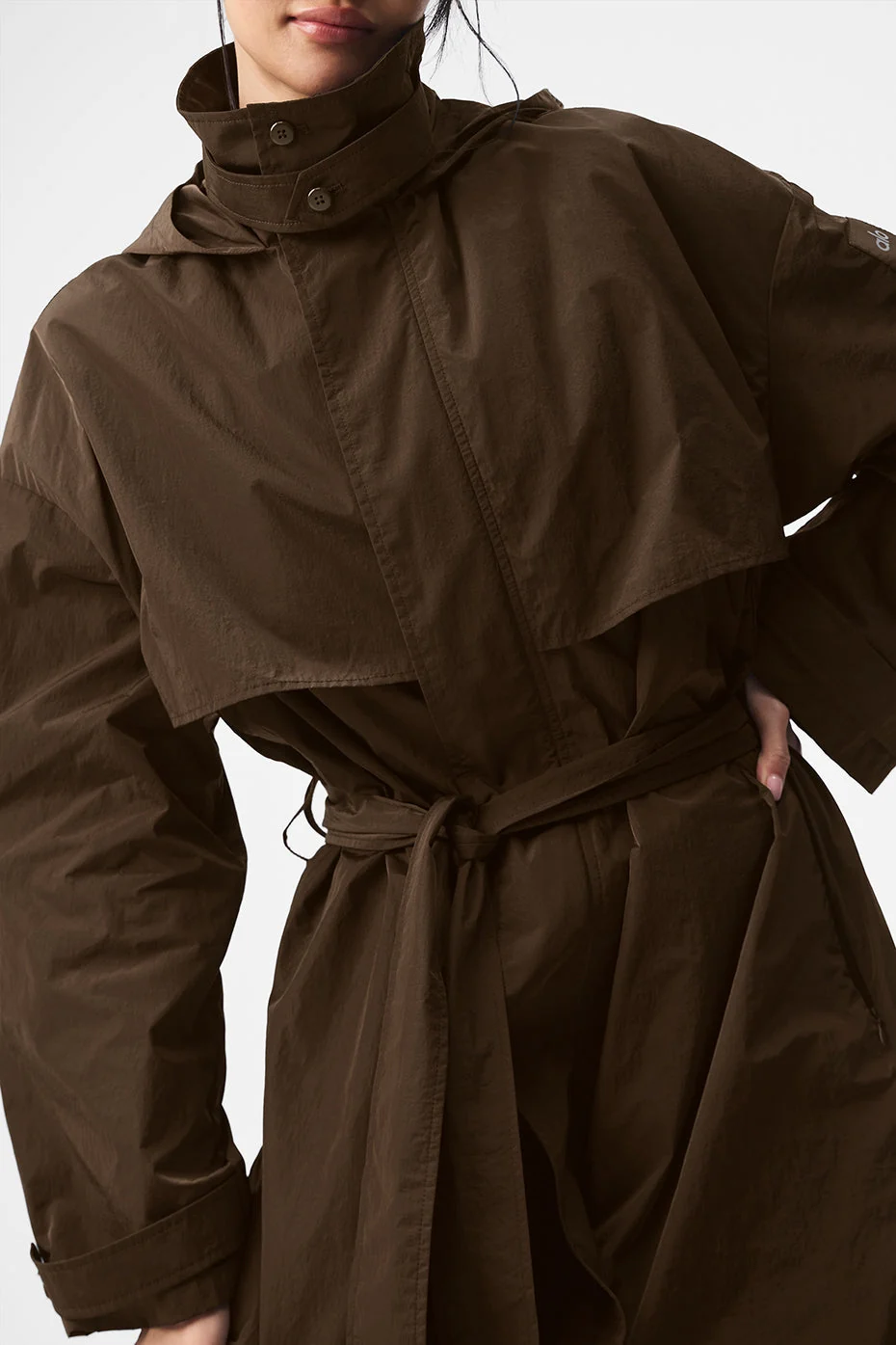 Crinkle On The Move Trench - Espresso - Image 2