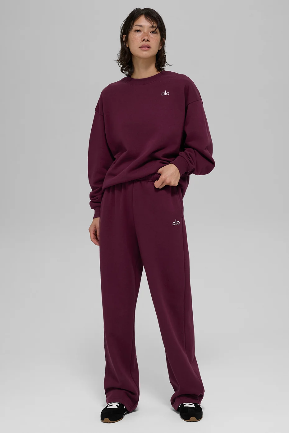 Accolade Straight Leg Sweatpant - Burgundy - Image 5