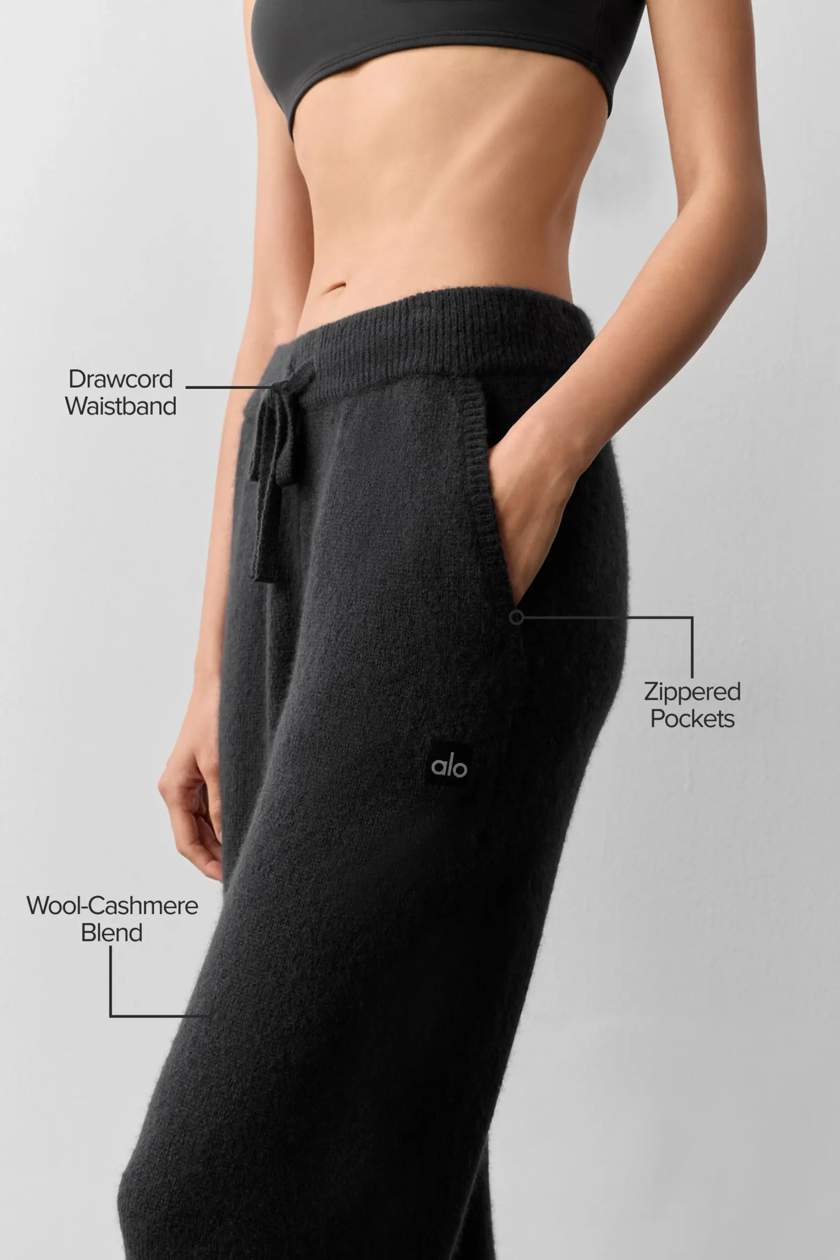 Wool Cashmere New Class Sweatpant - Black - Image 2