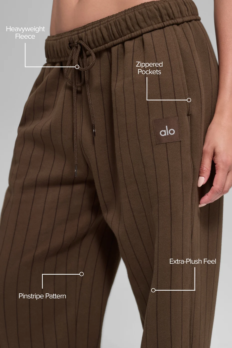 Pinstripe Straight Leg Sweatpant - Espresso Pinstripe - Image 2