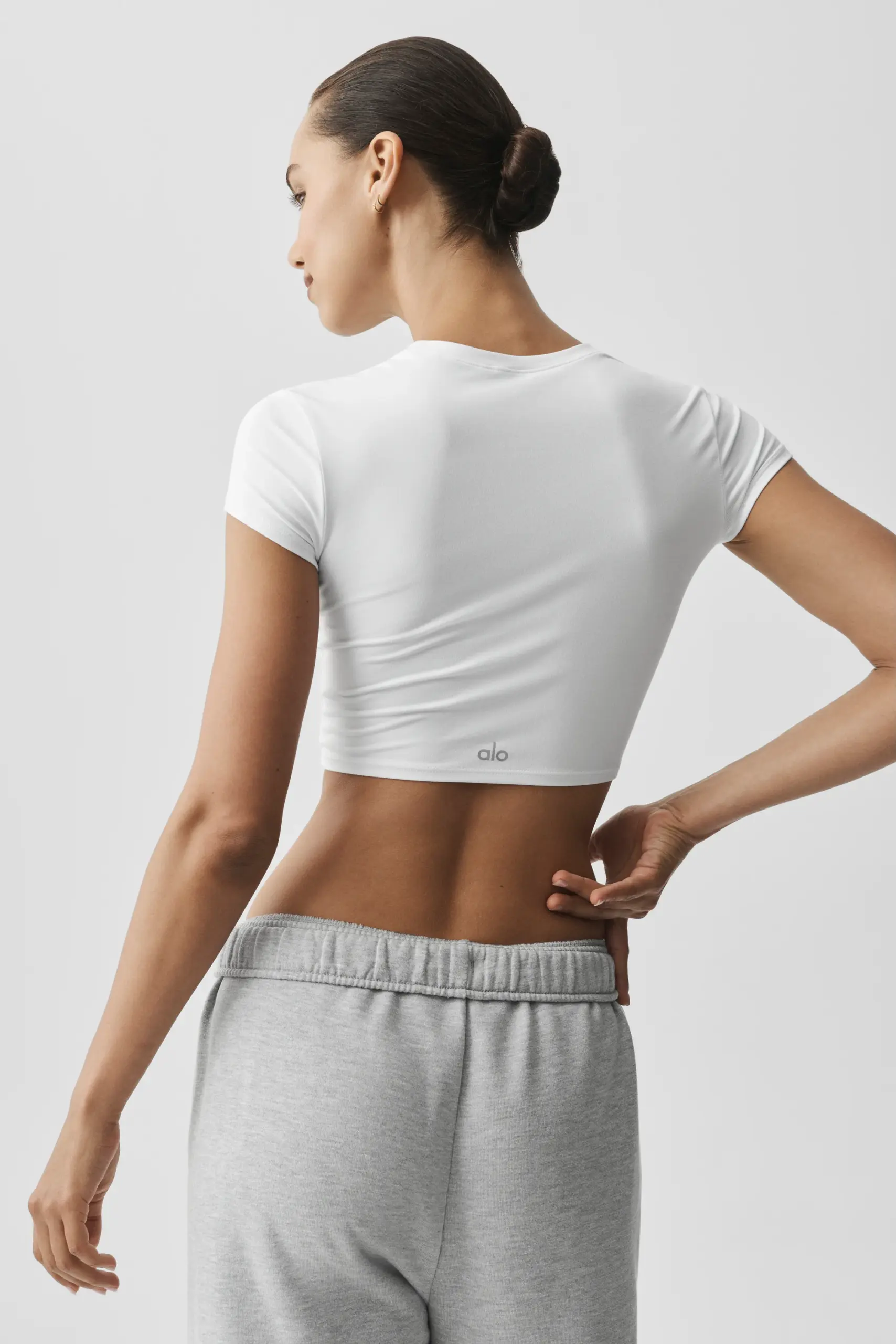 Alosoft Crop Finesse Short Sleeve - White - Image 2
