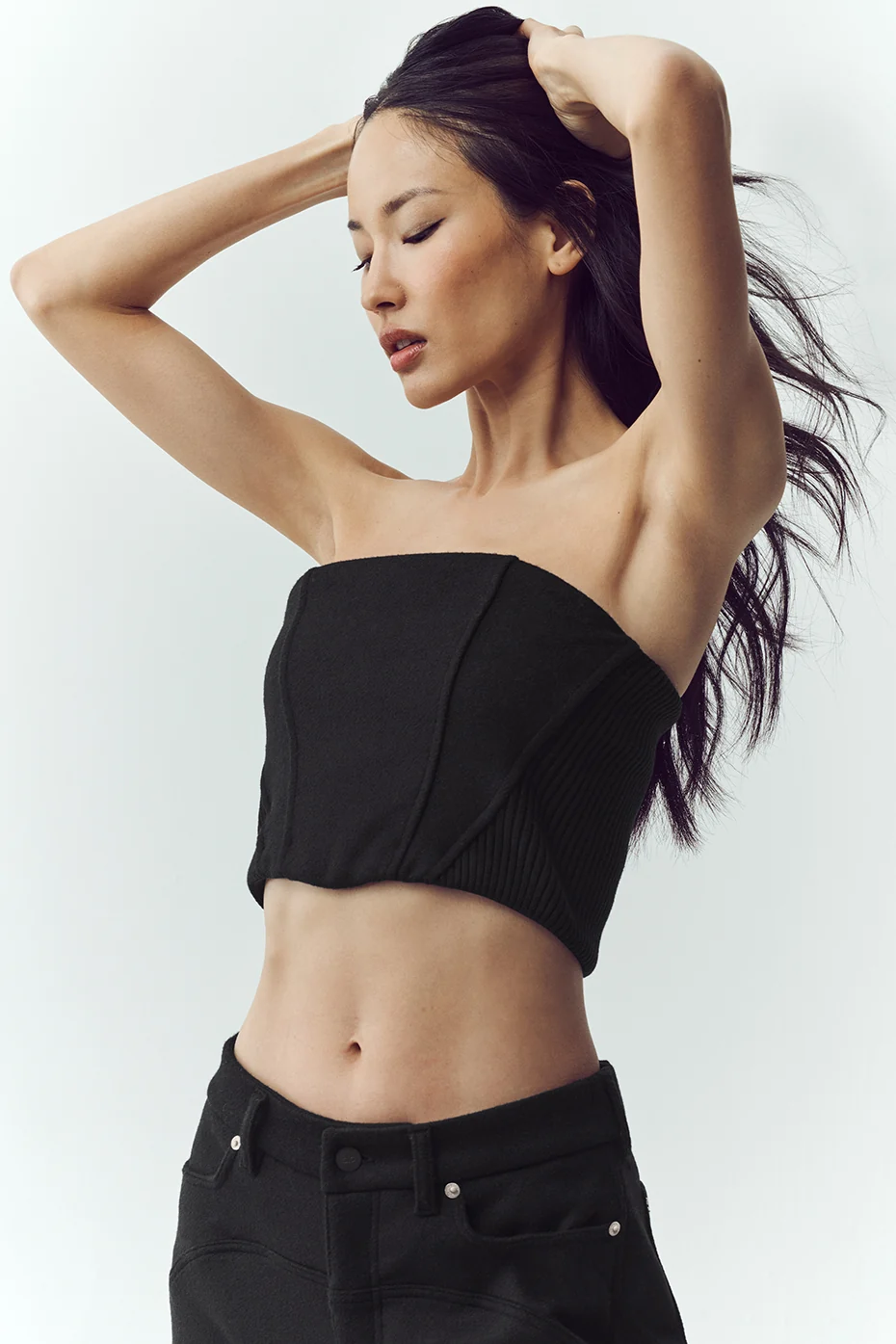 Wool Blend Nightcap Corset Top - Black - Image 3