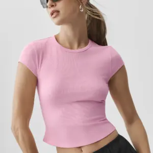 Ribbed Modal Cap Sleeve Top - Pink Marshmallow