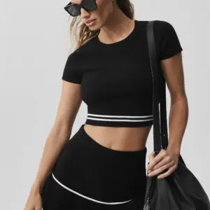 Scholar Knit My Serve Short Sleeve - Black/White