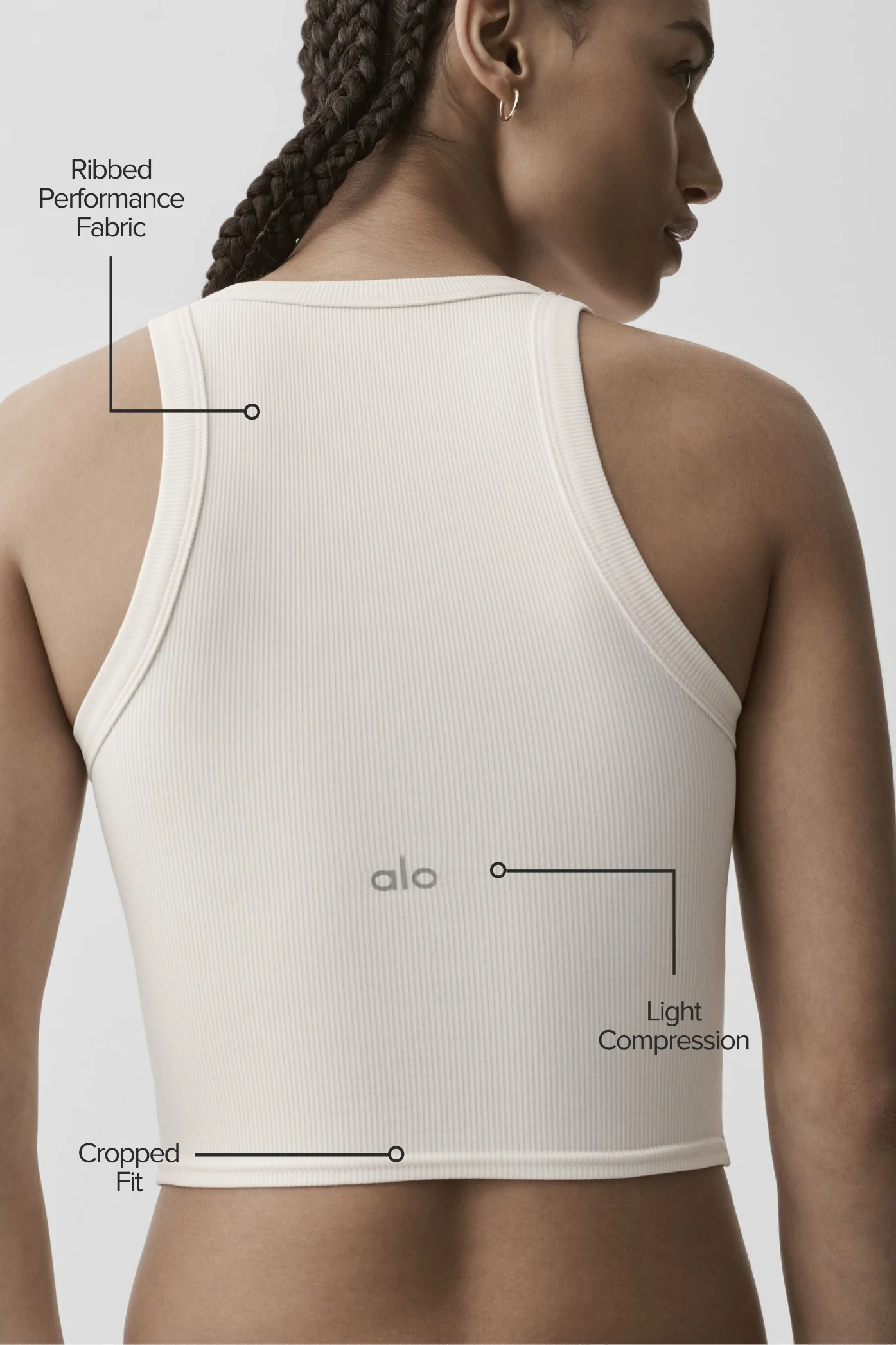 Goddess Ribbed Go-To Tank - Ivory - Image 2