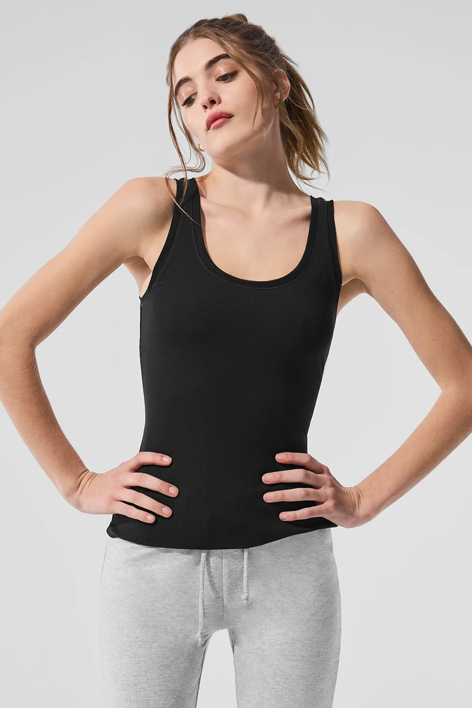 Ribbed Mesh Secret Tank - Black