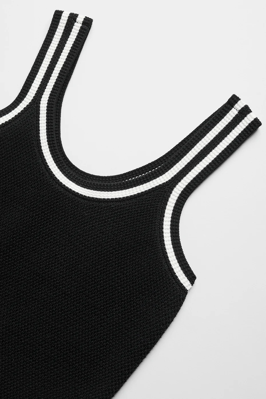 Tennis Club Sweater Knit Tank - Black/Ivory - Image 5