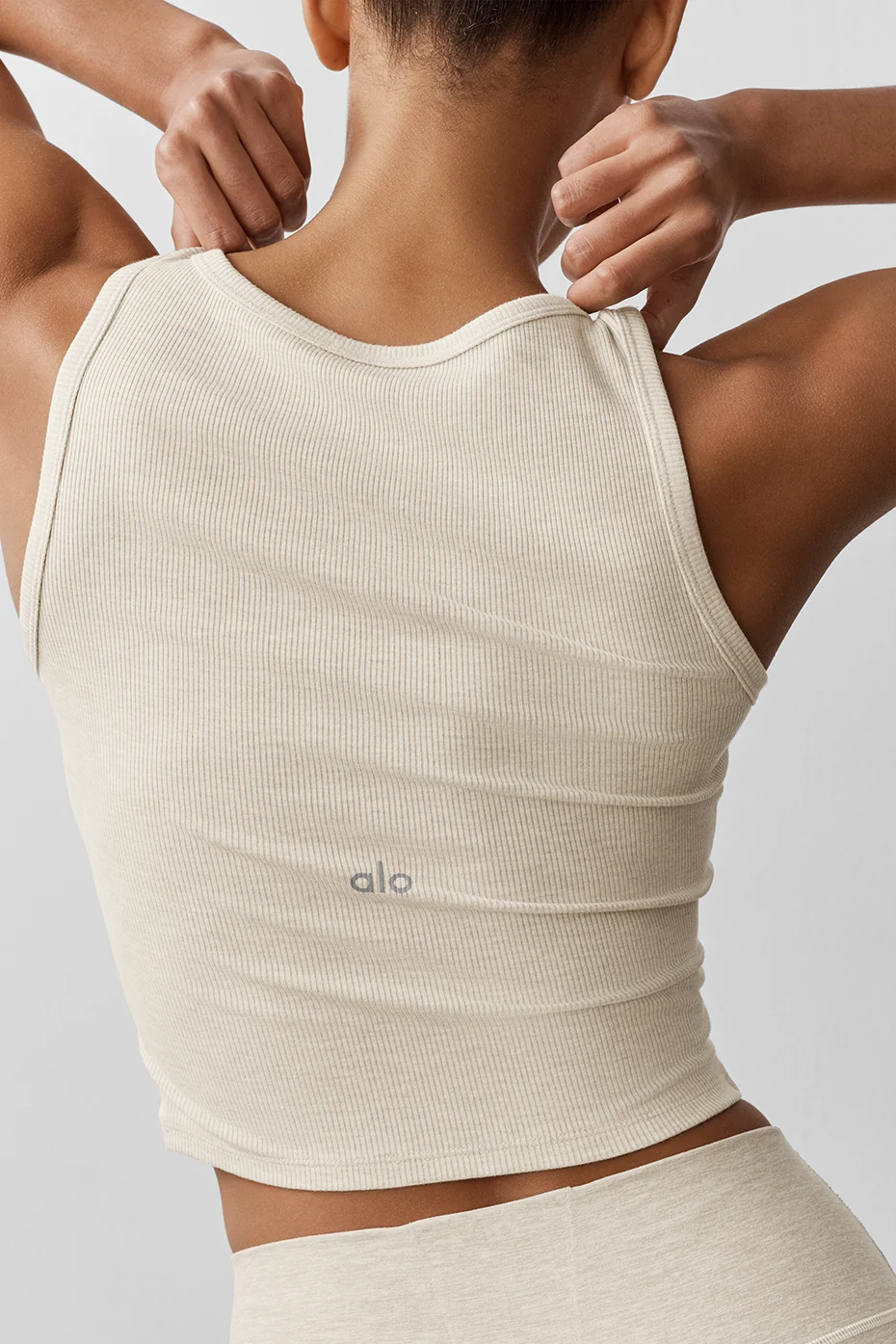 Ribbed Modal Henley Tank - Oatmeal Heather - Image 2