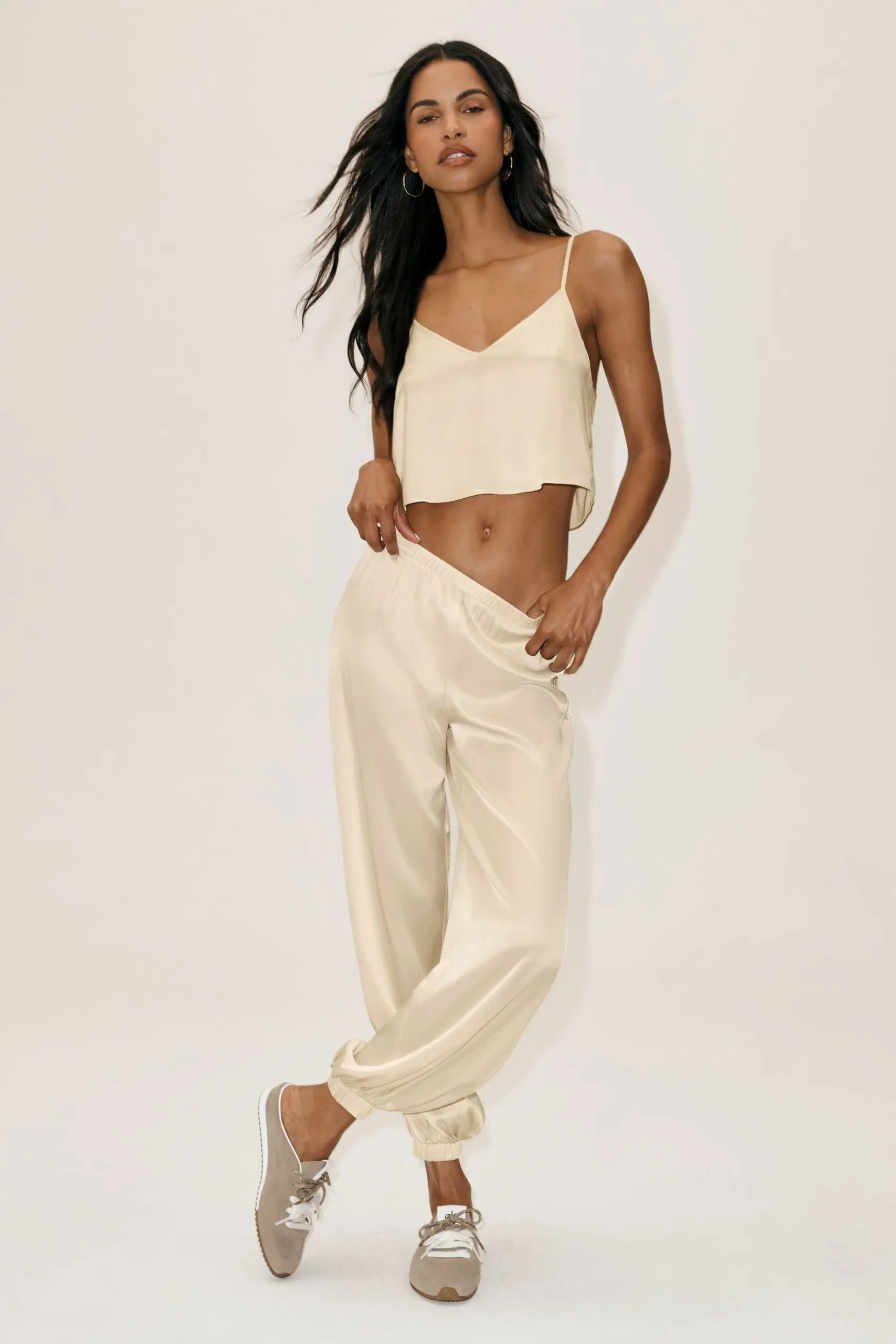 Silk Blend Radiance Tank - Sandy Beige - Image 4