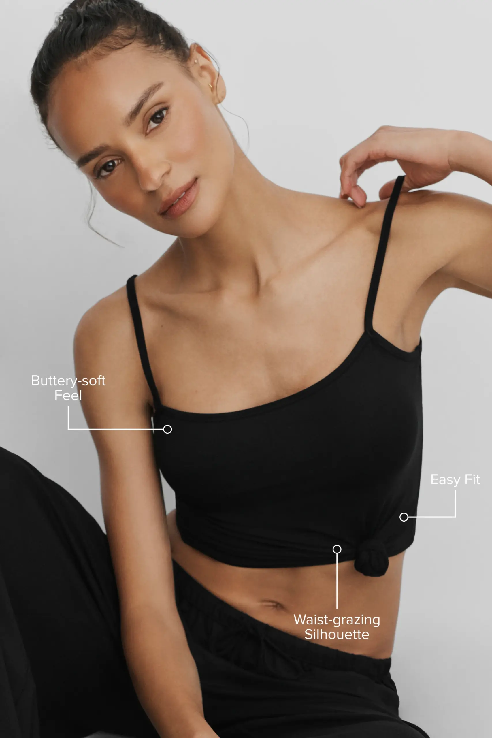 Alosoft Finesse Cami Tank - Black - Image 2
